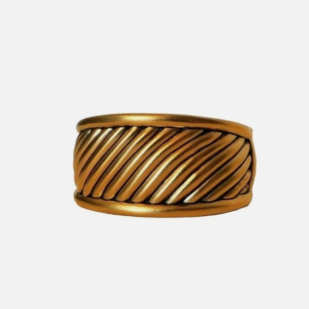 Premier Designs Caldwell Bracelet Hinged Bangle Antiqued Gold Plated